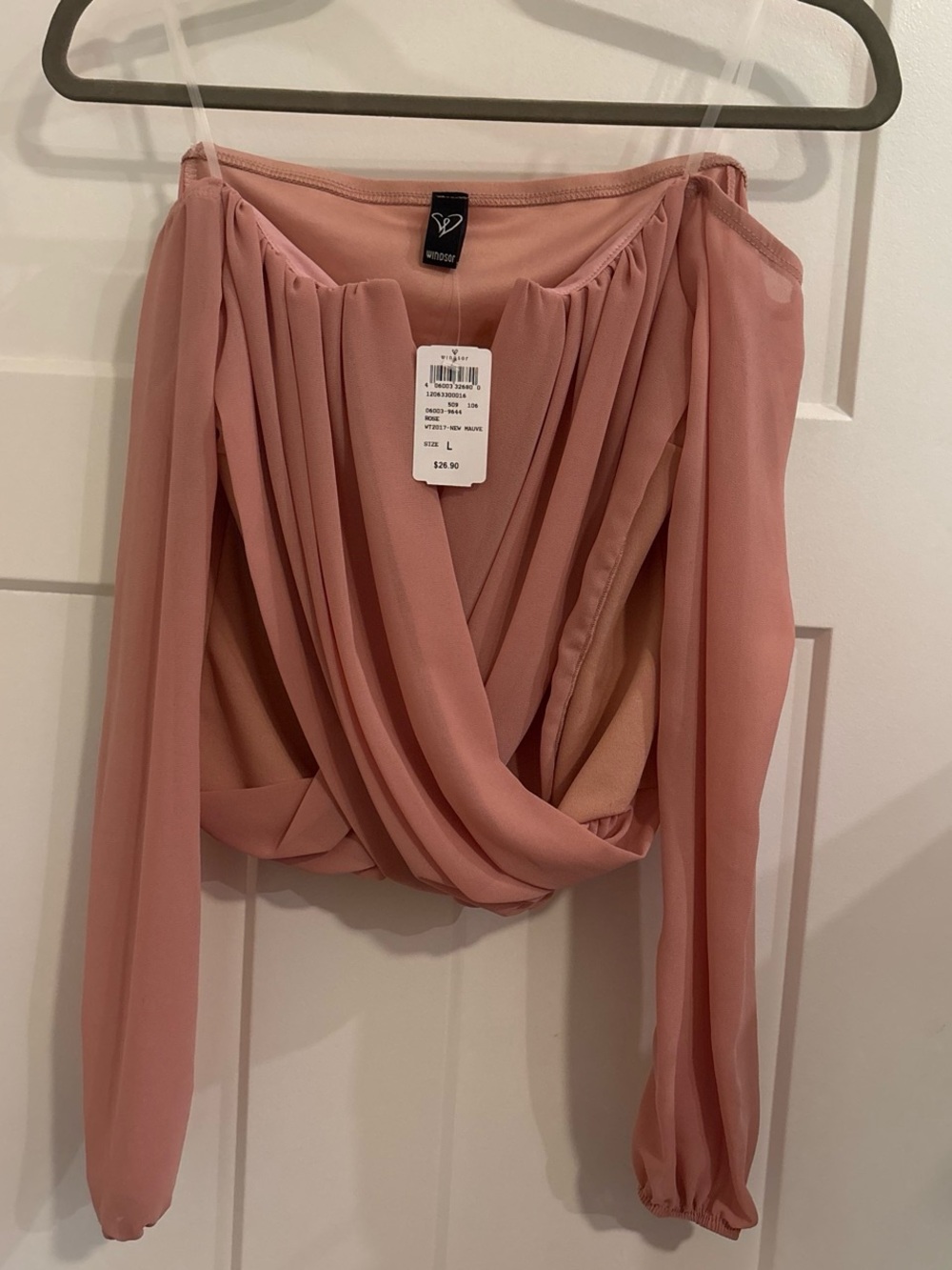 NWT Windsor Mauve Ruched Long Sleeve Top | Size L